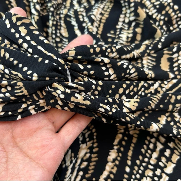 Vintage Evan Picone Faux Wrap Dress Size 12, V-Neck, Midi, Lightweight, Summer - Picture 5 of 11